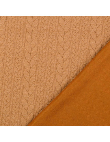 Tissu sweat torsade - Camel