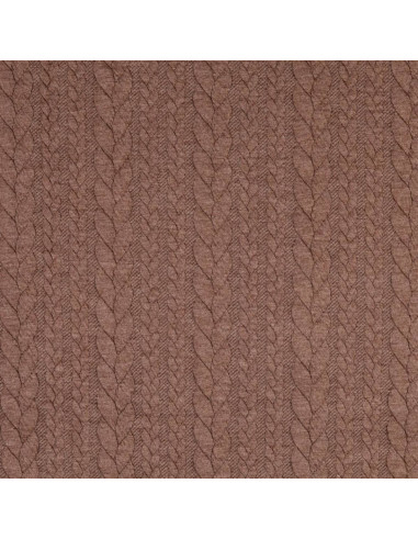 Tissu sweat torsade - Fauve