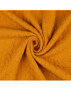 Tissu sweat torsade - Jaune soleil 2