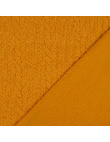 Tissu sweat torsade - Jaune soleil