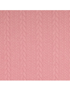 Tissu sweat torsade - Vieux rose