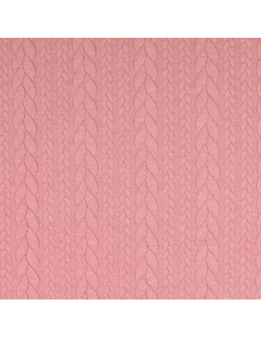 Tissu sweat torsade - Vieux rose