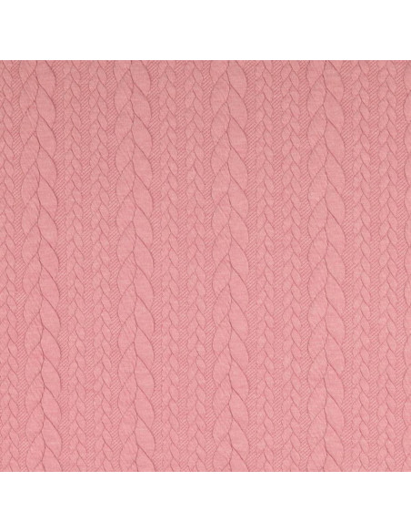 Tissu sweat torsade - Vieux rose