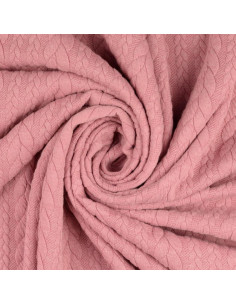 Tissu sweat torsade - Vieux rose 2