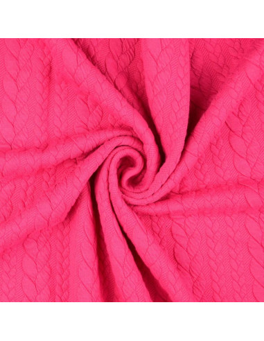 Tissu sweat torsade - Fuchsia