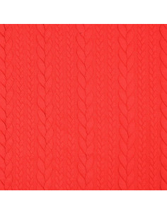 Tissu sweat torsade - Rouge