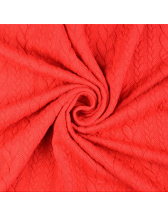 Tissu sweat torsade - Rouge 2