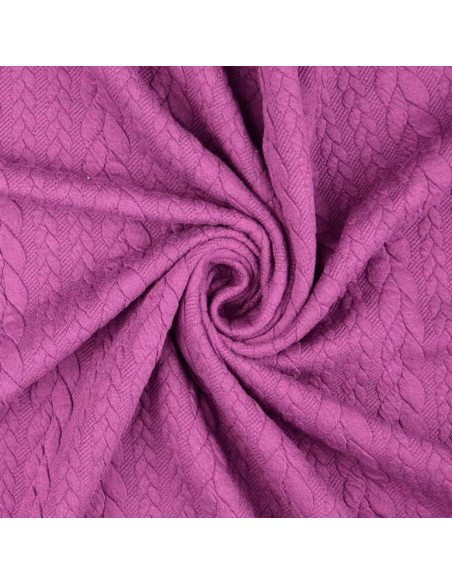 Tissu sweat torsade - Prune