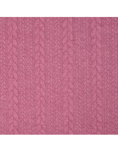 Tissu sweat torsade - Vieux rose foncé