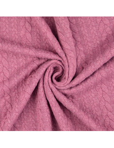 Tissu sweat torsade - Vieux rose foncé 2