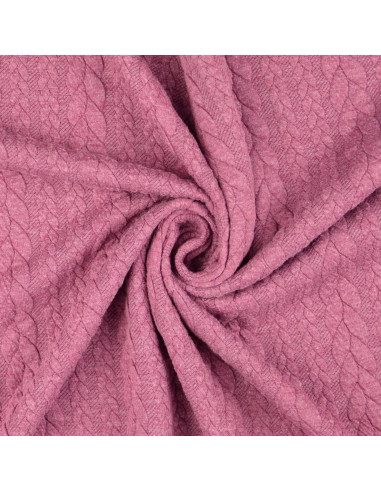 Tissu sweat torsade - Vieux rose foncé