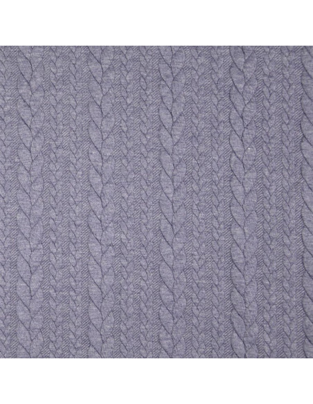 Tissu sweat torsade - Gris orage