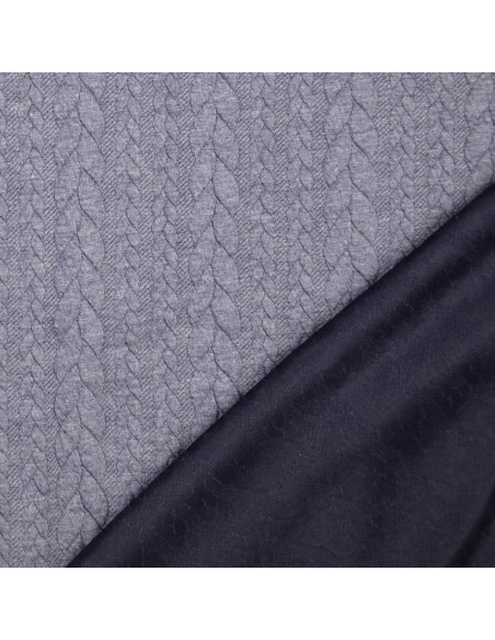 Tissu sweat torsade - Gris orage