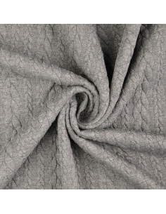 Tissu sweat torsade - Gris foncé 2