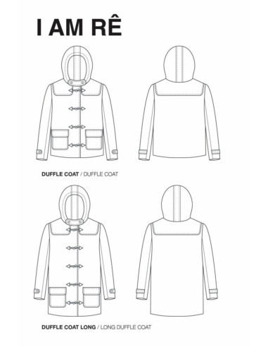 Patron de manteau duffle coat Rê - I am patterns