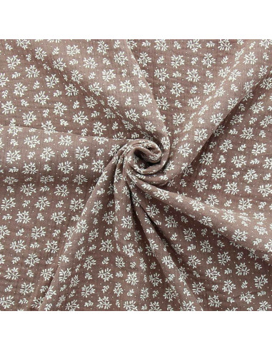Tissu double gaze Meesya - Châtaigne
