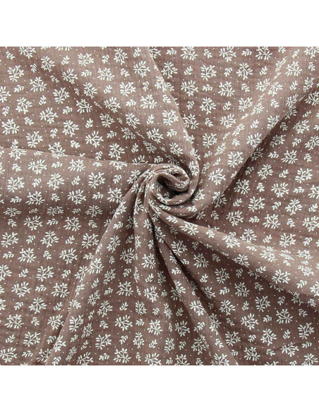 Tissu double gaze Meesya - Châtaigne