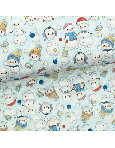 Tissu coton premium - Bonhomme de neige
