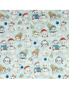 Tissu coton premium - Bonhomme de neige 2