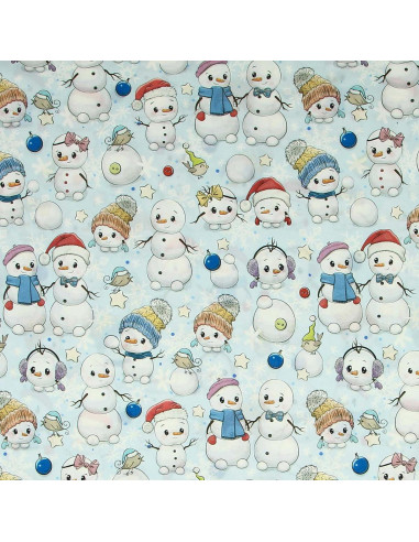 Tissu coton premium - Bonhomme de neige