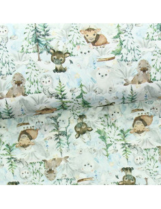 Tissu coton premium - Forêt enneigée