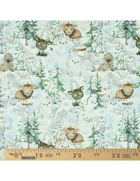 Tissu coton premium - Forêt enneigée