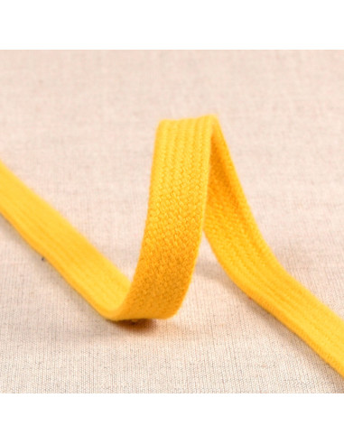 Cordon tressé plat pour sweat - Jaune or
