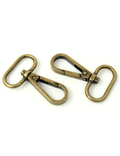 Set de 2 mousquetons métal - Antique 25 mm