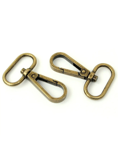 Set de 2 mousquetons métal - Antique 25 mm