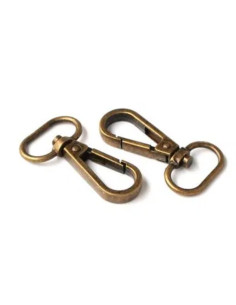 Set de 2 mousquetons métal - Antique 19 mm