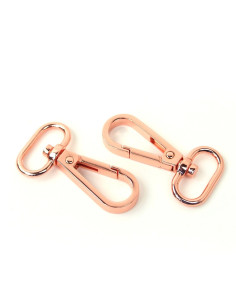 Set de 2 mousquetons métal - Or rose 19 mm