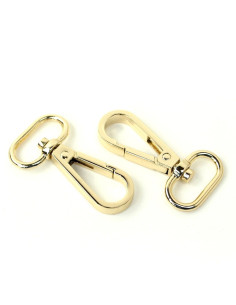 Set de 2 mousquetons métal - Or 19 mm