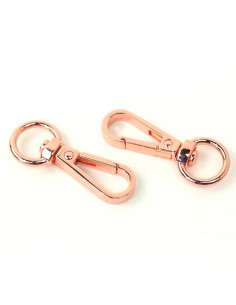 Set de 2 mousquetons métal - Or rose 12,7 mm