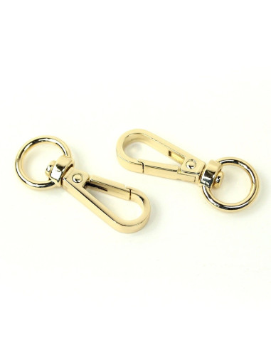 Set de 2 mousquetons métal - Or 12,7 mm