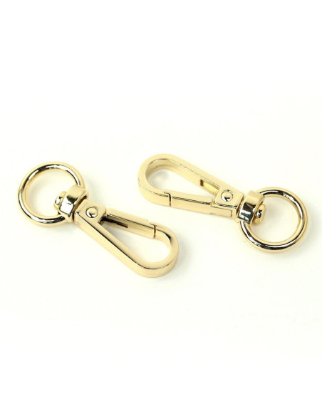 Set de 2 mousquetons métal - Or 12,7 mm