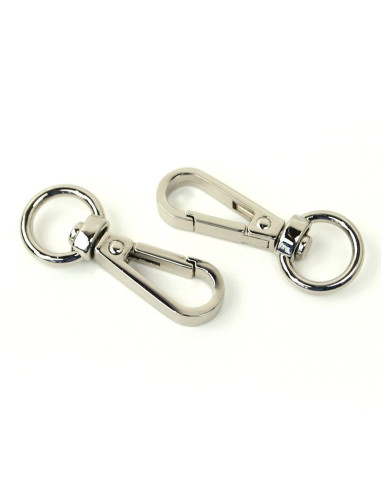 Set de 2 mousquetons métal - Argent 12,7 mm