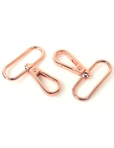 Set de 2 mousquetons métal - Or rose 38 mm