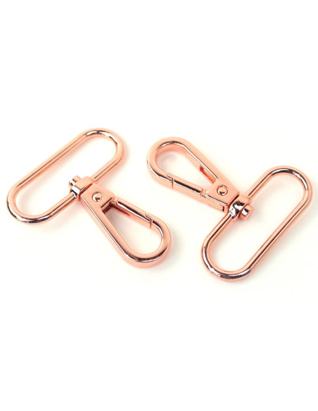 Set de 2 mousquetons métal - Or rose 38 mm