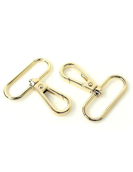 Set de 2 mousquetons métal - Or 38 mm