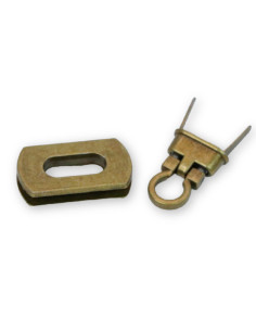 Fermoir tourniquet rectangle arrondi - Antique 31 x 17 mm