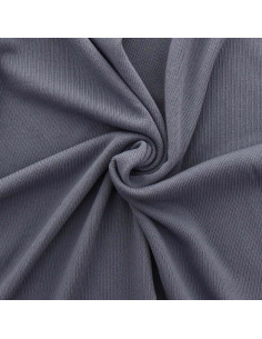 Tissu maille tricotée jersey endroit - Gris bleu