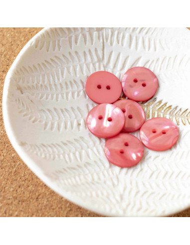 Bouton Sparkle 2 trous - Corail