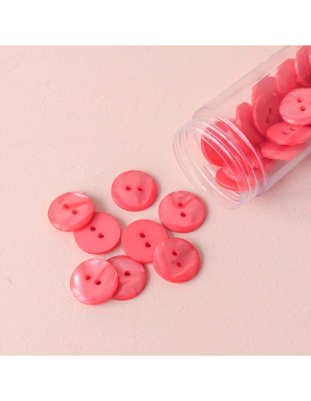 Bouton Sparkle 2 trous - Corail