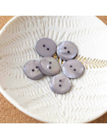 Bouton Sparkle 2 trous - Gris perle
