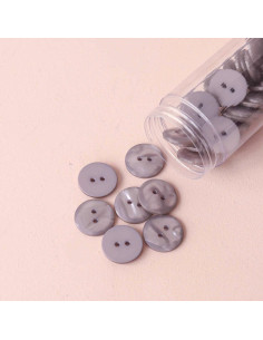 Bouton Sparkle 2 trous - Gris perle 2