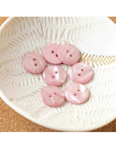Bouton Sparkle 2 trous - Rose pâle