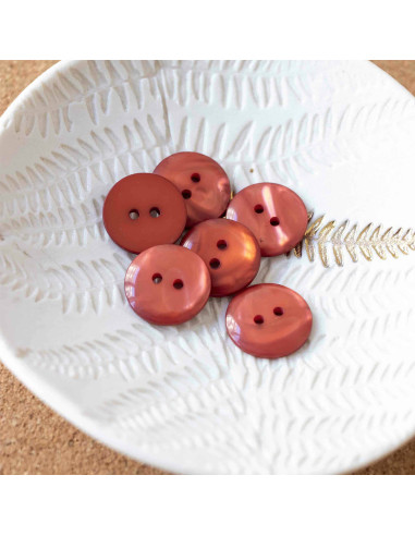 Bouton Sparkle 2 trous -Terracotta