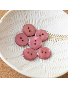 Bouton Sparkle 2 trous - Vieux rose