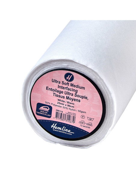 Entoilage non tissé thermocollant blanc médium