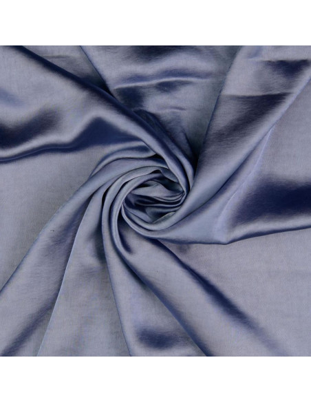 Tissu satin deluxe touché soie - Bleu jeans